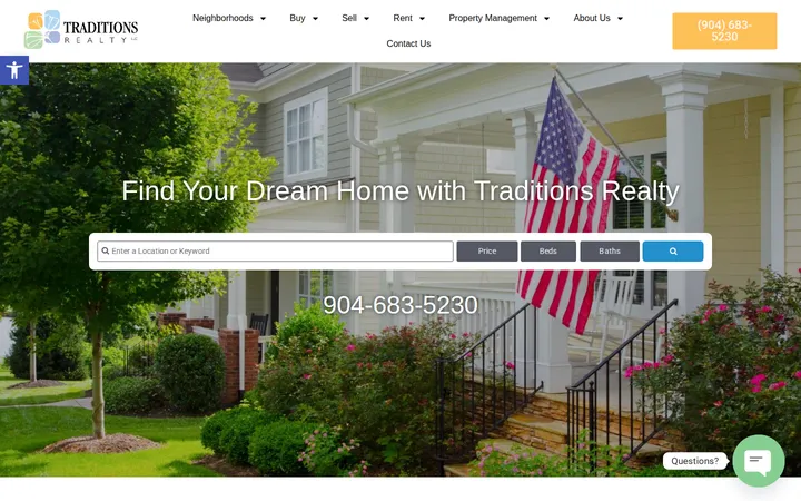 Traditions Realty website