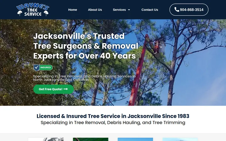 Wayne's Tree Service website